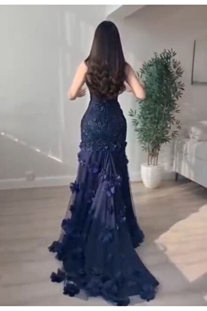 bill clinton painting in a blue dress NALA DRESS – MANEL-FASHION main image 0