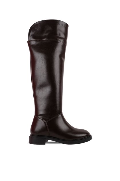 Pades Women's Stitched Detailed Zippered Curly Boots B4190