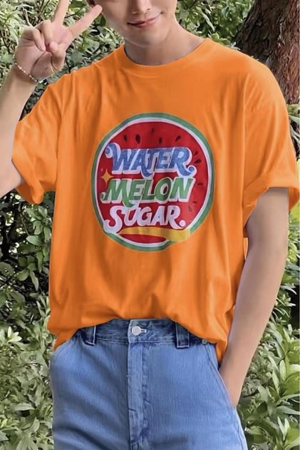 Watermelon Sugar Retro Printed Oversize Unisex Cotton T-Shirt
