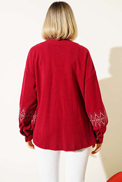Lavanta Tekstil Embroidered Cardigan with Rope Laces- Trendyol