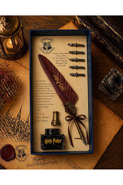 GIFT Harry Potter Tüylü Kalem Seti – Mürekkepli Kaligrafi - Fiyatı