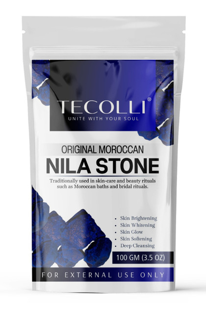 Moroccan Desert Nila Stone Block, Natural Blue Traditional Beauty Treatment for Face and Body,100g