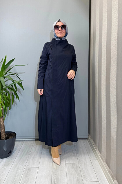 MISS DALIDA Triko Detaylı Uzun Denim Kap Siyah T25PF-8010 - Fiyatı