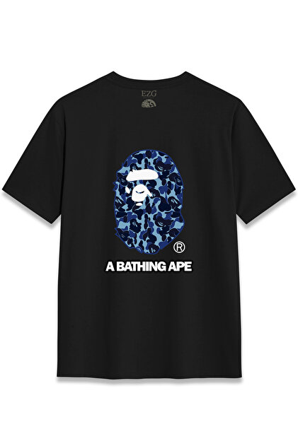 BAPE Tシャツ PURE EFFECT Unisex Oversize A Bathıng Ape Kıss Baskılı Boxy Fit