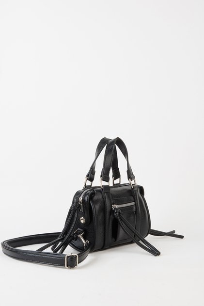 Women's Mimoza Black Zipper Closure Small Size Adjustable Strap Shoulder Bag