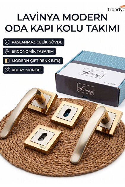 Lavinya Premium Mina Model Gold - Nikel Saten Renk Kare Rozetli