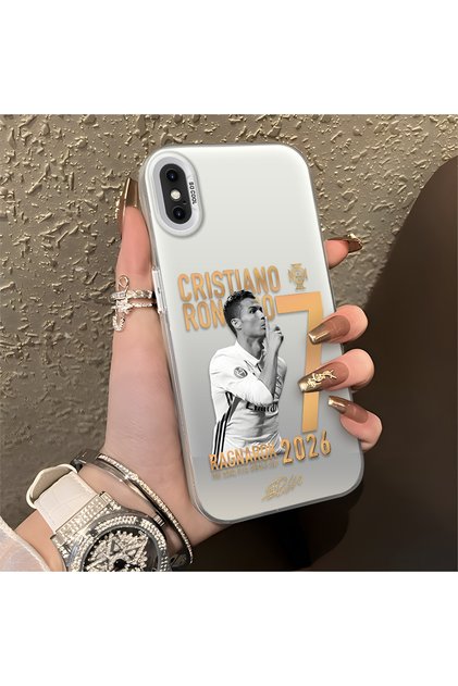 iPhone X Compatible Silicone Edge Hard Back Anti-Fall Phone Case Cristiano Ronaldo