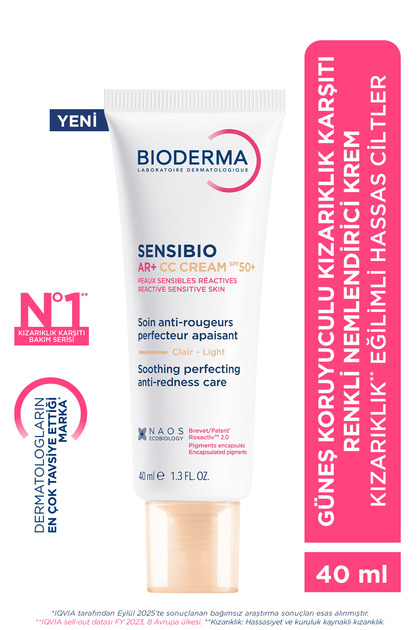 Sensibio AR+ CC Cream SPF50+ Güneş Koruyuculu Kızarıklık Karşıtı Renkli Nemlendirici Krem 40 ML