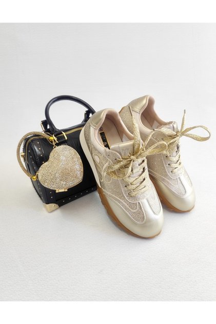 KADIN HAKİKİ DERİ IŞILTILI SNEAKER