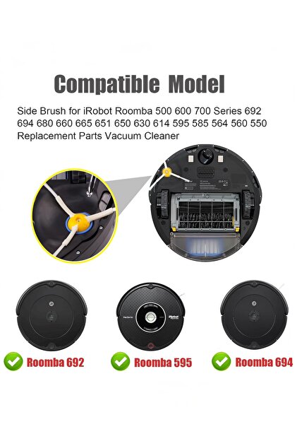 iRobot Roomba 630 本体と付属品 Rovexa iRobot Roomba 600 Serisi Uyumlu Yan Fırça 2 Adet - Fiyatı