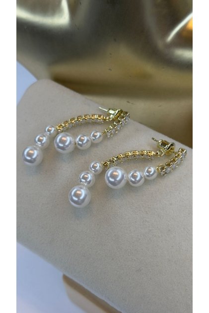 Pearl Detail Dual Use Earrings (Steel) Silver