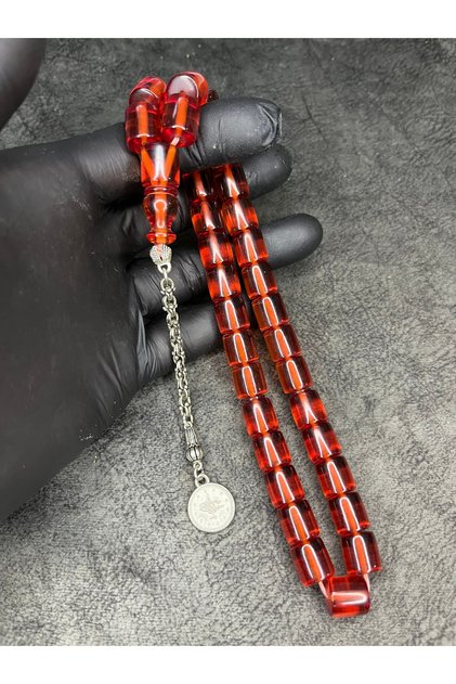 Old Cut High-End Collectible Crimped Amber Prayer Beads