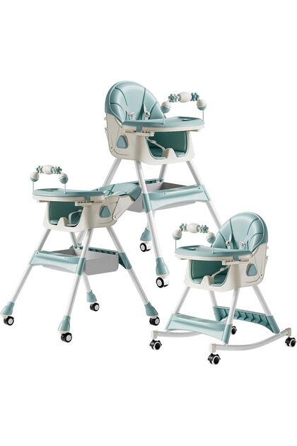 Baby Dining Chair, 6-in-1 Baby High Chair For Babies and Toddlers, Portable Foldable Dining Chair Wi