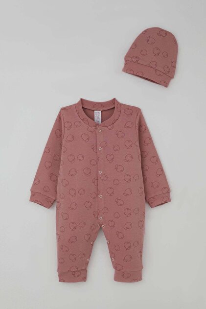 Baby Girl Jumpsuit Apple Garden 0-9 Months, Dried Rose
