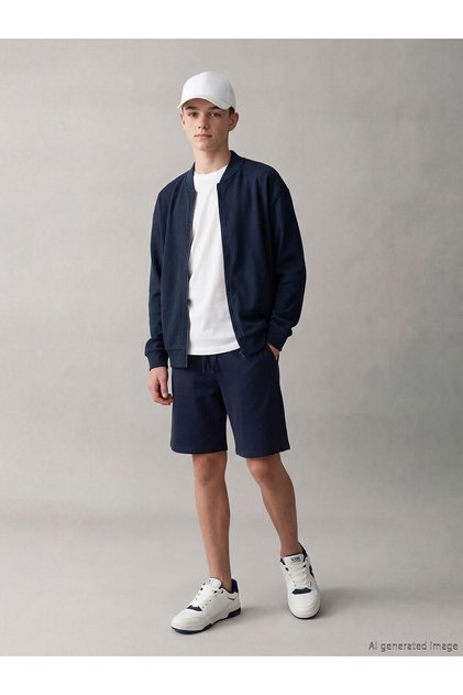 Alita City Boys' Shorts with Elastic Waist and Contrast Trim