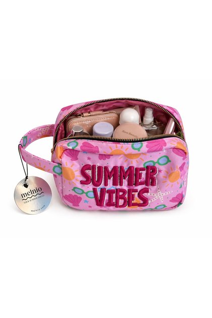 Embroidered Cosmetic Bag - Travel Makeup Organizer