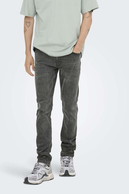 OnsLoom Slim 4377 EY Box Jeans Erkek Kot Pantolon Gri (22034377)