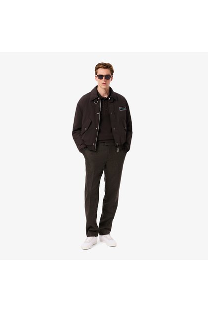 Erkek Straight Fit Kahverengi Yün Karışımlı Pantolon