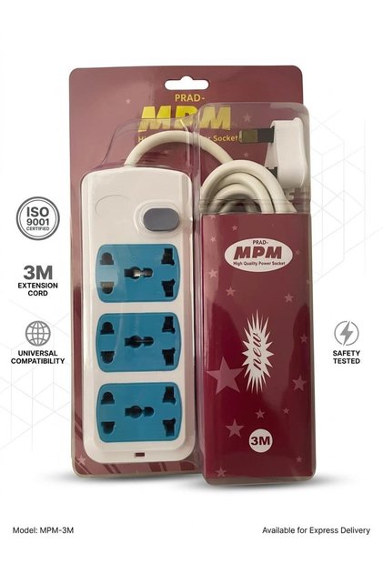 PRAD-MPM High Quality 3 AC Outlets Power Socket 3 Meter