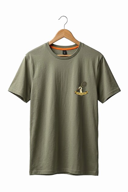 Tennis Athlete Design with the Text "Push Your Limits" Tennis Racket Minimal Print Crew Neck T-Shirt