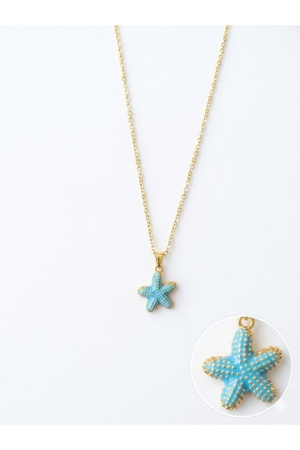 Blue Star Necklace - Gold