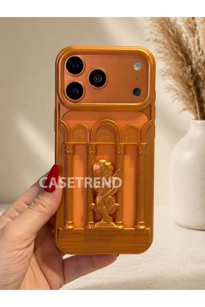 iPhone (17 Pro Max) uyumlu 3D Melek Kabartmalı Kılıf