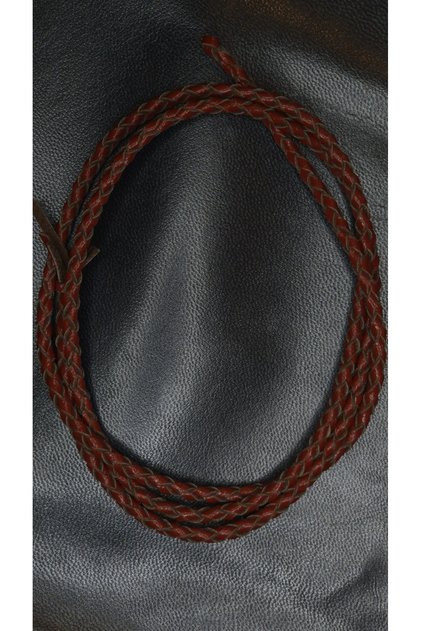 Hakiki Deri Yuvarlak El Örgüsü 4 mm (90 cm - 1 Metre) Yumuşak Koyun Derisi Takı ve Aksesuar İpi