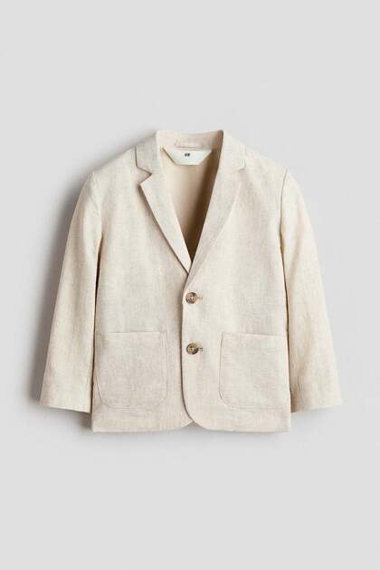 Linen-blend blazer