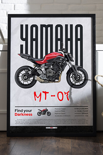 Duvarda Kawasaki Ninja ZX-4 RR Siyah Ahşap Çerçeveli Poster