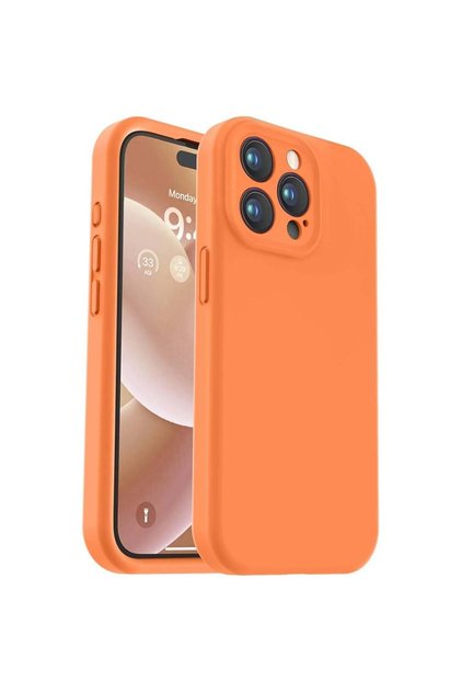 Θήκη Σιλικόνης Premium, Συμβατή με Apple iPhone 15 Pro Max, Λεπτή 1.2 χιλιοστά, Εσωτερική επένδυση από μικροΐνες, Αντικραδασμική, Προστασία Κάμερας, Πορτοκαλί
