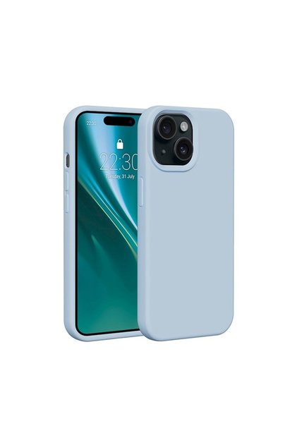 Защитен калъф, съвместим с Apple iPhone 14, Etteri Силиконов, Аквамарин син