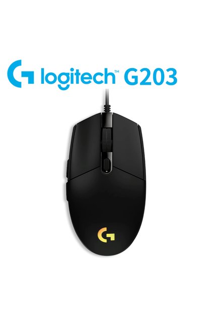 G203-black G203 Wired Gaming Mouse | 8000 DPI | RGB Backlit | PC Laptop Compatible