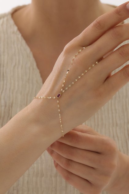 14 Ayar Altın Pembe Zirkon Taş Şahmeran