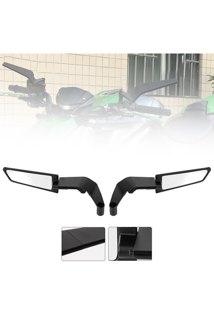 Dark Grey Motorcycle Side View Mirror For Kawasaki Z1000 Z900 Z800 Z750 Z650 Z400 Z300 Z250 Z125 Rea