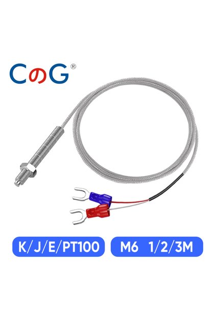 M6 K 1M CG M6 Screw Temperature Sensor K/J/E/PT100 Type Thermocouple RTD 0-600℃ WIre 1/2/3M for Indu