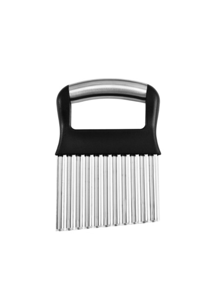 black Practical Manual Wave Potato Cutter Sharp Hard Wavy Chopper Stainless Steel Crinkle Cutter Fas