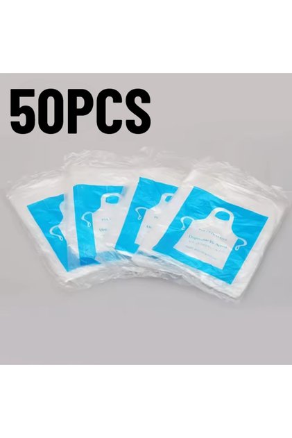 95x60cm 50PCS 50/100PCS Disposable Plastic Apron Individually Packaged Transparent Apron Suitable Ho