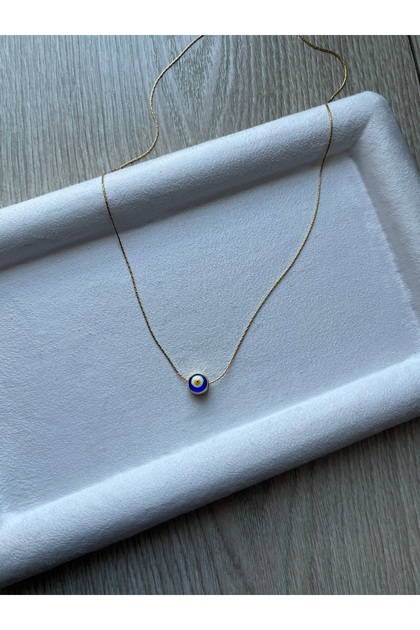 Evil Eye Beaded Steel Necklace Handmade