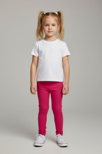 Girl's Fuchsia Knitted Velvet Lycra Tights Leggings