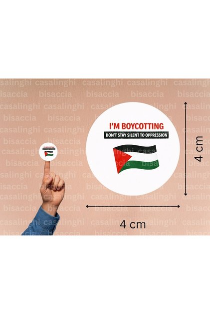 English Boycott Sticker Boycotting Round Matte Sticker 4 cm (45 Pieces)