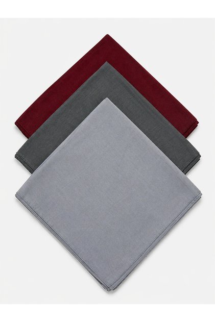 Solid Color Stitched Cheesecloth Set of 3 100X100 cm Indian Cotton Writing Headscarf