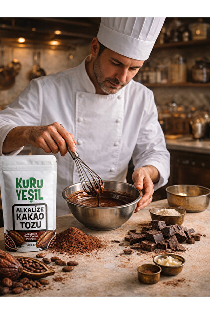 Kuru Yeşil Alkalize Kakao Tozu 1 kg | Dutch Process Bitter Kakao