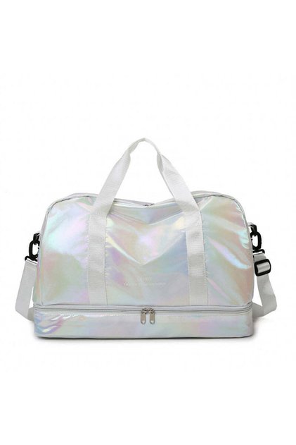 Iridescent Travel Duffel Bag with Shoe Compartment – Perfect for Gym, Travel, and Weekend Getaways