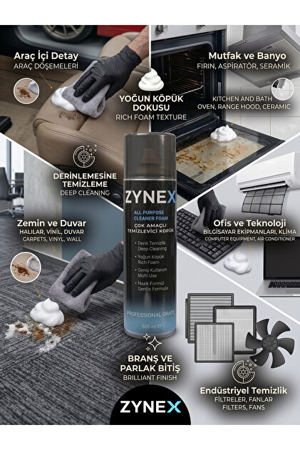 ZYNEX CARE Zynex Professional Çok Amaçlı Temizleyici Köpük 500 ml