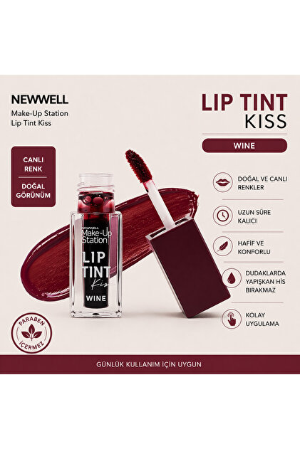 コスメセット★アイシャドウ★ティント★マーク★おまけ New Well Newwell Make-Up Station Lip Tint Kiss – Wine - Fiyatı