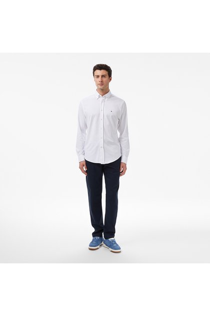 Erkek Tapered Fit Bilek Boy Teknik Kumaş Pantolon - Lacivert