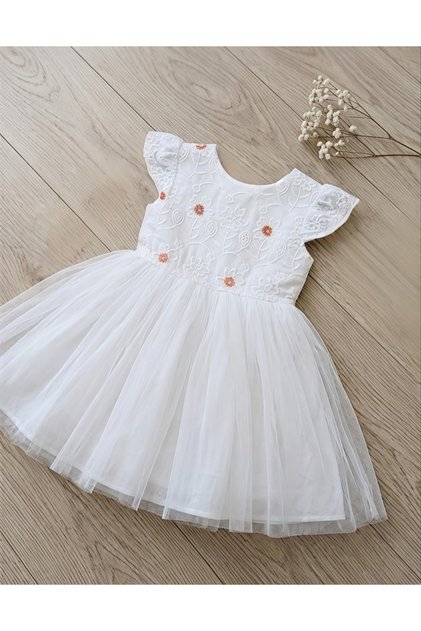 Girl's Scalloped Tutu Dress Birthday Feast Special Occasion Dress