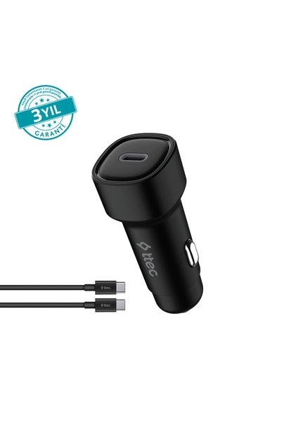 SmartCharger PD 30W Araç Hızlı Şarj Aleti USB-C - USB-C 3A Kablo