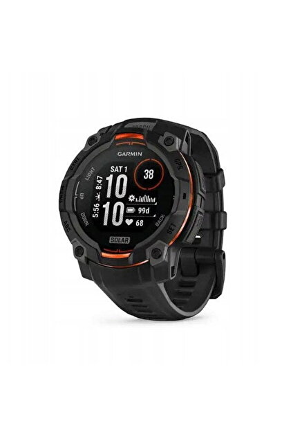 Ceas inteligent Instinct 3, 45mm, Solar, curea neagra, Negru