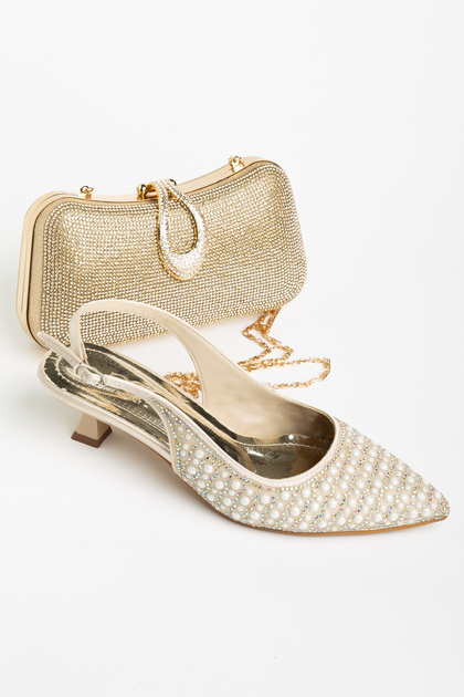 Pantofi de seară pentru femei din seria Pearl și geantă din seria Diamond